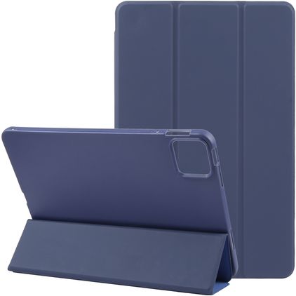 Mobigear Tri-Fold Gel Coque iPad Pro 13 Pouces (2024) Etui en TPU,Similicuir - Dark Blue