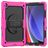 Mobigear SureGrip Xtreme Coque Samsung Galaxy Tab A9 Plus (2023) Coque arrière en Plastique rigide,Silicone + Bandoulière + Support Amovible - Rose