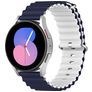 Mobigear Ocean Bracelet Silicone Smartwatch Fermeture boucle ardillon - Connexion universelle de 22 mm - Blanc / Dark Blue