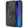 Mobigear Armor Ring Xiaomi Redmi Note 8T Plastique rigide Coque arrière Antichoc avec bague de maintien - Noir
