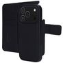 Mobiparts Housse iPhone 17 Pro Etui avec Coque Détachable en Cuir Véritable Porte-Monnaie - Noir