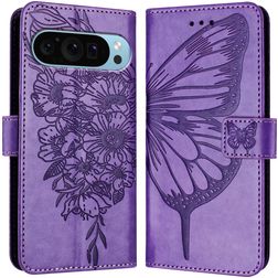 Mobigear Butterfly Housse Google Pixel 9 Pro XL Etui Porte-Monnaie - Violet