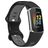 Mobigear Sport Dual Bracelet Silicone pour Fitbit Charge 5 Fermeture à clou et passant - Noir / Gris
