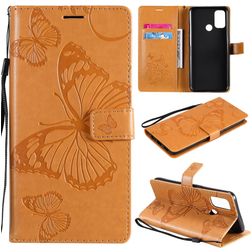 Mobigear Butterfly Housse OPPO A53s Etui Porte-Monnaie - Cognac