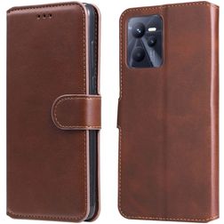 Mobigear Wallet Housse Realme C35 Etui Porte-Monnaie - Marron