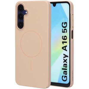 Mobiparts Slim Line Coque Samsung Galaxy A16 MagSafe Coque arrière Rigide - Dune Sand