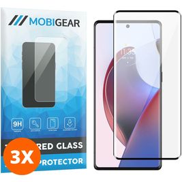 Mobigear Premium Motorola Edge 30 Ultra Verre trempé Protection d'écran - Compatible Coque - Noir (Lot de 3)