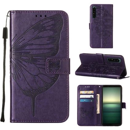 Mobigear Butterfly Sony Xperia 1 IV Étui Portefeuille - Violet