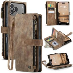 CaseMe C30 Housse iPhone 17 Pro Max Etui Porte-Monnaie - Marron