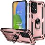Mobigear Armor Ring Samsung Galaxy A73 Plastique rigide Coque arrière Antichoc avec bague de maintien - Rose doré
