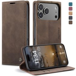 CaseMe 013 Housse iPhone 17 Pro Etui Porte-Monnaie - Coffee