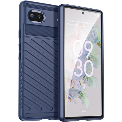 Mobigear Groove Coque Google Pixel 6a Coque arrière en TPU Souple - Bleu
