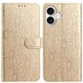 Mobigear Flowers Housse iPhone 17 Etui Porte-Monnaie - Or