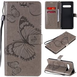 Mobigear Butterfly Housse LG V60 ThinQ Etui Porte-Monnaie - Gris