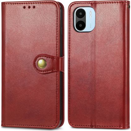 Mobigear Snap Button Housse Xiaomi Redmi A1 4G Etui Porte-Monnaie - Rouge