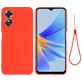 Mobigear Rubber Touch Coque OPPO A17 Coque arrière en Silicone - Rouge