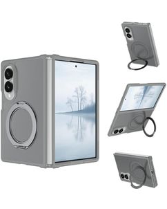 Mobigear 360 Rotating Ring Coque Samsung Galaxy Z Fold 8 Ultra MagSafe Coque arrière Rigide avec Anneau-Support - Gris
