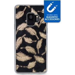 My Style Magneta Coque Samsung Galaxy S9 Coque arrière en TPU Souple - Golden Feathers