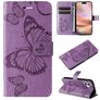 Mobigear Butterfly Housse iPhone 16 Plus Etui Porte-Monnaie - Violet