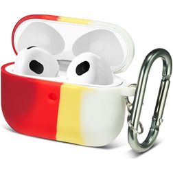 Mobigear Colors Coque Apple AirPods 3 Coque en Silicone Souple - Blanc / Rouge / Jaune