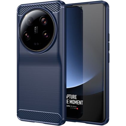 Mobigear Brushed Slim Coque Xiaomi 13 Ultra Coque arrière en TPU Souple - Bleu Marin