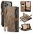 CaseMe C30 Housse iPhone 17 Pro Etui Porte-Monnaie - Marron