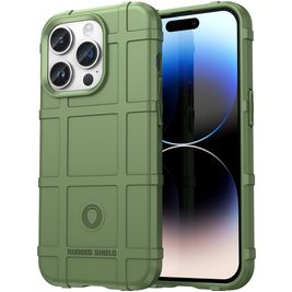 Mobigear Rugged Shield Coque iPhone 15 Pro Max Coque arrière en TPU Souple Anti-Chocs - Vert