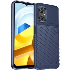 Mobigear Groove Coque POCO M5 Coque arrière en TPU Souple - Bleu