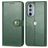 Mobigear Snap Button Housse Motorola Edge 30 Pro Etui Porte-Monnaie - Vert