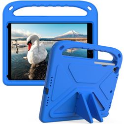 Mobigear AeroArmor Coque iPad 8 (2020) Coque de tablette pour enfants avec Poignée Enfants en EVA + Porte-crayon - Bleu