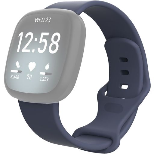 Mobigear Sport Dual Bracelet Silicone Fitbit Versa 3 Fermeture à clou et passant - Bleu