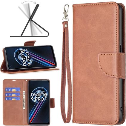 Mobigear Excellent Housse Realme 9 Pro Plus Etui Porte-Monnaie - Marron