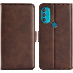 Mobigear Slim Magnet Motorola Moto G71 5G Étui Portefeuille - Marron