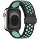 Mobigear Sport Plus Mag Bracelet Silicone Apple Watch Fermeture magnétique - 42/41/40/38 mm - Noir / Turquoise
