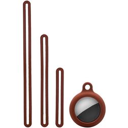 Mobigear Lanyard Coque Apple AirTag Coque en Silicone Souple - Marron