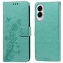 Mobigear Flowers Samsung Galaxy S25 Edge Étui Portefeuille - Vert