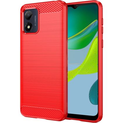 Mobigear Brushed Slim Coque Motorola Moto E13 Coque arrière en TPU Souple - Rouge