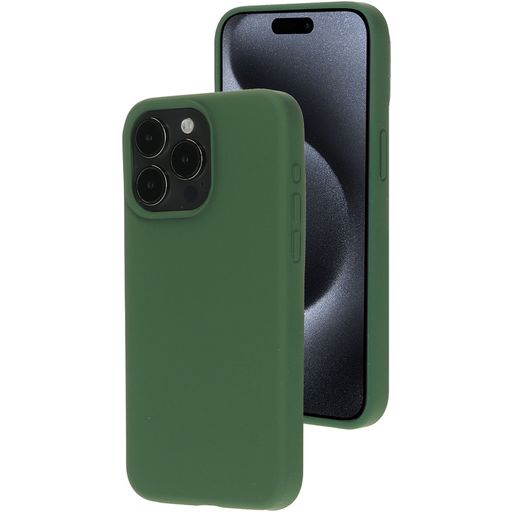 Mobiparts Coque iPhone 15 Pro Max Coque arrière en Silicone - Forest Green