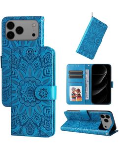 Mobigear Sunflower iPhone 18 Pro Max Étui Portefeuille - Bleu
