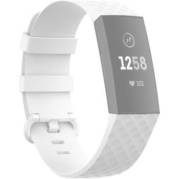 Mobigear Cross Bracelet Silicone Fitbit Charge 4 Fermeture boucle ardillon - Blanc