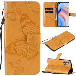 Mobigear Butterfly Housse OPPO Reno 4 Etui Porte-Monnaie - Cognac