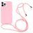 Mobigear Lanyard iPhone 16 Pro Coque avec cordon en Silicone - Rose