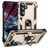 Mobigear Armor ring Samsung Galaxy S25 FE Plastique rigide Coque arrière Antichoc avec bague de maintien - Or