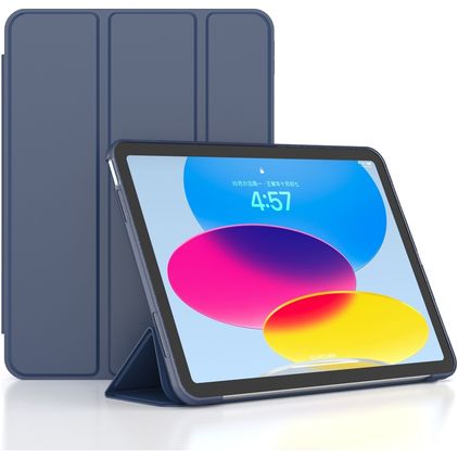 Mobigear Tri-Fold Gel Coque iPad 10 (2022) Etui en TPU,Similicuir - Dark Blue