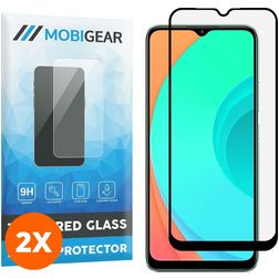 Mobigear Premium Realme C11 (2020) Verre trempé Protection d'écran - Compatible Coque - Noir (Lot de 2)