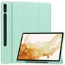Mobigear Tri-Fold Gel Coque Samsung Galaxy Tab S9 Plus Etui en TPU,Similicuir + Porte-crayon - Turquoise