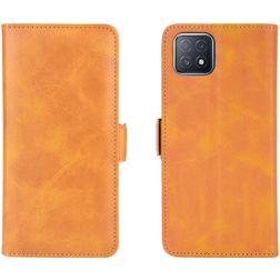 Mobigear Slim Magnet Housse OPPO A73 5G Etui Porte-Monnaie - Cognac
