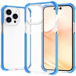 Mobigear Full Bumper Coque iPhone 14 Pro Max Coque arrière Rigide Anti-Chocs - Transparent / Bleu