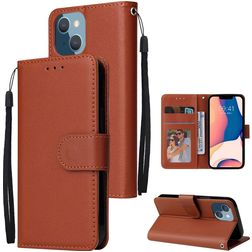 Mobigear Wallet Housse iPhone 14 Plus Etui Porte-Monnaie - Marron