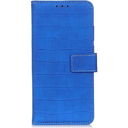 Mobigear Croco Housse Samsung Galaxy A90 Etui Porte-Monnaie - Bleu